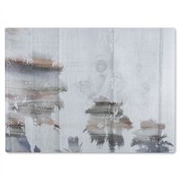 Benjamin Tate Design Silver Palm Glass Chopping Board in Natural