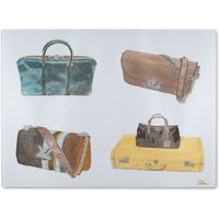 Benjamin Tate Design Handbat Collage Glass Chopping Board in Natural
