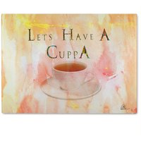 Benjamin Tate Design Lets Have A Cuppa Glass Chopping Board in Natural