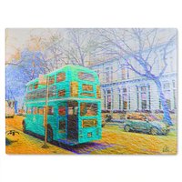 Benjamin Tate Design London Bus Green Rear Glass Chopping Board in Natural