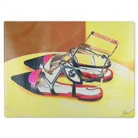 Benjamin Tate Design Pionty Shoes Glass Chopping Board in Natural