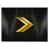 Benjamin Tate Design Arrow Gold Glass Chopping Board in Natural