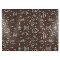 Benjamin Tate Design Planets & Stars Glass Chopping Board in Natural