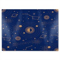 Benjamin Tate Design Magic Night Sky Map Glass Chopping Board in Natural