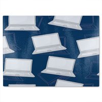 Benjamin Tate Design Laptops Glass Chopping Board in Natural
