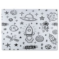 Benjamin Tate Design Doodle Space Glass Chopping Board in Natural