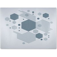 Benjamin Tate Design Geometric Graphic 1600S Glass Chopping Board in Natural