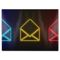 Benjamin Tate Design Neon Email Glass Chopping Board in Natural