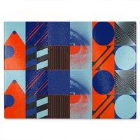 Benjamin Tate Design Deconstructed Postmodern Inspired Artwork Glass Chopping Board in Natural