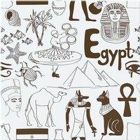 Benjamin Tate Design Hand Drawn Sketch Egypt Splash Back in Natural