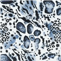 Benjamin Tate Design Blue Leopard Print Splash Back in Natural