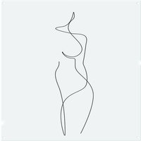 Benjamin Tate Design line art drawing of woman Designer Splash Back in Natural