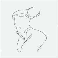 Benjamin Tate Design line art of femail body Designer Splash Back in Natural