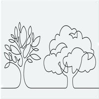 Benjamin Tate Design line drawing of trees Designer Splash Back in Natural