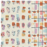 Benjamin Tate Design Leaves & Flowers, Abstract shapes Designer Splash Back in Natural
