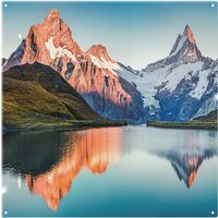 Benjamin Tate Design Fantastic evening panorama of Bachalp lake Designer Splash Back in Natural