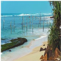 Benjamin Tate Design Fishermen on the ocean coast of Sri Lanka Designer Splash Back in Natural