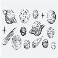 Benjamin Tate Design of space objects planets, stars Designer Splash Back in Natural