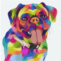 Benjamin Tate Design Amazing Illustration Pop Art Dog Designer Splash Back in Natural