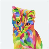 Benjamin Tate Design Animal Cat Illustration Pop Art Designer Splash Back in Natural