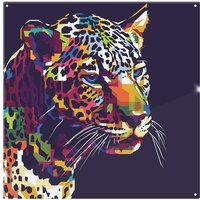Benjamin Tate Design leopard face with pop art style Designer Splash Back in Natural