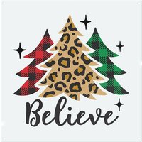 Benjamin Tate Design Christmas Trees With Leopard Print Dining Splash Back in Natural