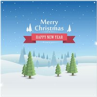 Benjamin Tate Design Merry Christmas Cover Art Dining Splash Back in Natural