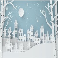 Benjamin Tate Design Winter Snow Urban Countryside Dining Splash Back in Natural