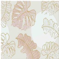 Benjamin Tate Design Botanical Leaves Line Art Watercolour Splash Back in Natural