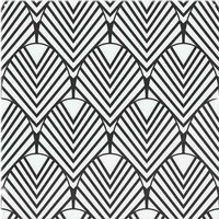 Benjamin Tate Design Black Geometric Decoration Splash Back in Natural