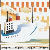 Benjamin Tate Design Art Deco Ship Splash Back in Natural