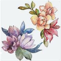 Benjamin Tate Design Rainbow Flowers Splash Back in Natural