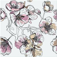 Benjamin Tate Design Flower Illustration Splash Back in Natural