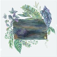 Benjamin Tate Design Green Leaves Board Splash Back in Natural