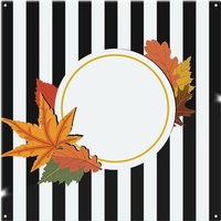 Benjamin Tate Design Black Stripes Autumn Leaves Splash Back in Natural