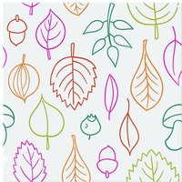 Benjamin Tate Design Multi Colour Leaves Illustration Splash Back in Natural