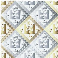 Benjamin Tate Design Egyptian Hieroglyphs In Gold & Silver Splash Back in Natural