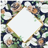 Benjamin Tate Design Decorative Flowers On Navy Splash Back in Natural
