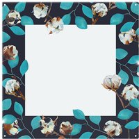 Benjamin Tate Design Watercolour Blue Leaf Frame Splash Back in Natural