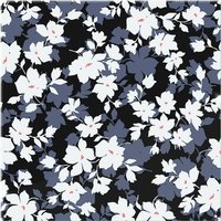 Benjamin Tate Design White Black & Purple Flowers Splash Back in Natural