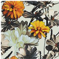 Benjamin Tate Design Orange Flower Print Splash Back in Natural