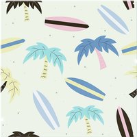 Benjamin Tate Design Surf Boards & Palm Trees Splash Back in Natural