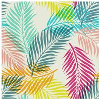 Benjamin Tate Design Multi Coloured Tropical Leaves Splash Back in Natural