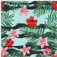 Benjamin Tate Design Red & Pink Tropical Plants Splash Back in Natural