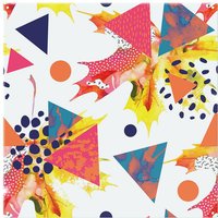 Benjamin Tate Design Maple Leaves & Geometric Patterns Splash Back in Natural