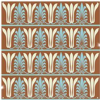 Benjamin Tate Design Egyptian Flower Ornament Pattern Splash Back in Natural
