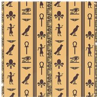 Benjamin Tate Design Eye Of Horus Pharaoh Flowers Pyramid Bird Ankh Splash Back in Natural