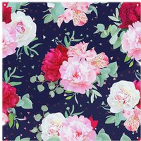 Benjamin Tate Design Roses On Navy Splash Back in Natural