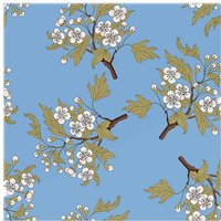 Benjamin Tate Design Orchid Branches On Blue Splash Back in Natural