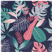 Benjamin Tate Design Tropical Plant Leaves Splash Back in Natural